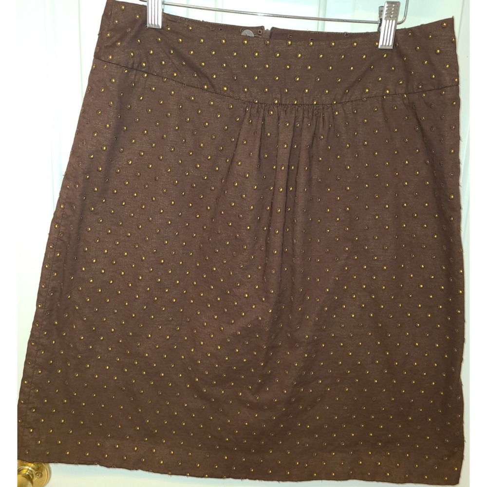 Isaac Mizrahi for Target brown/yellow skirt size 8 Librarian Book Nerd Pleated